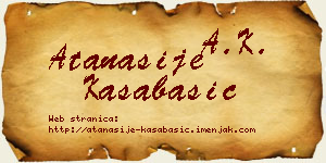 Atanasije Kasabašić vizit kartica